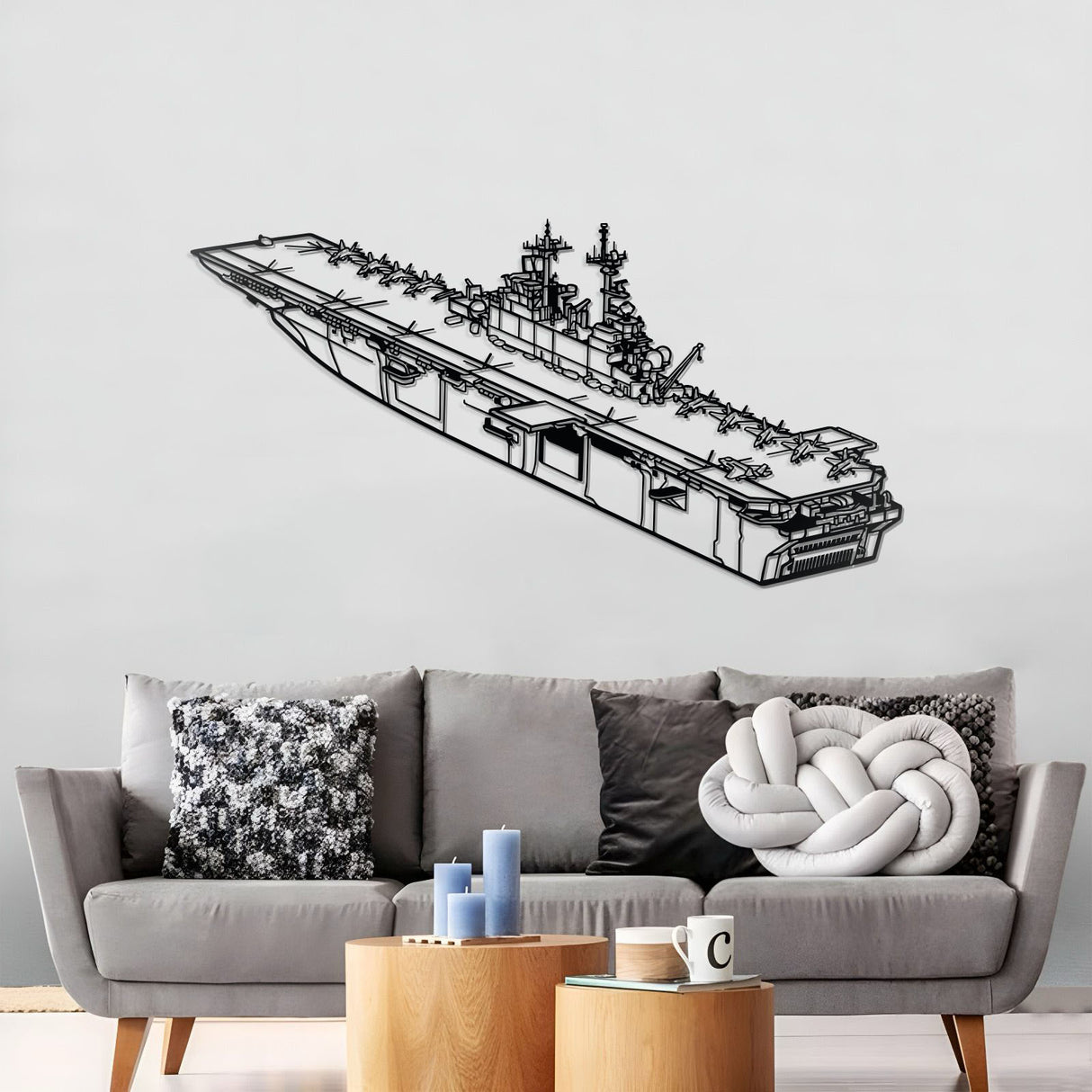 USS America (LHA-6) Metal Aircraft Carrier Wall Art - NCP0674