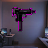 Uzi Metal Neon Weapon Wall Art - NCN0064