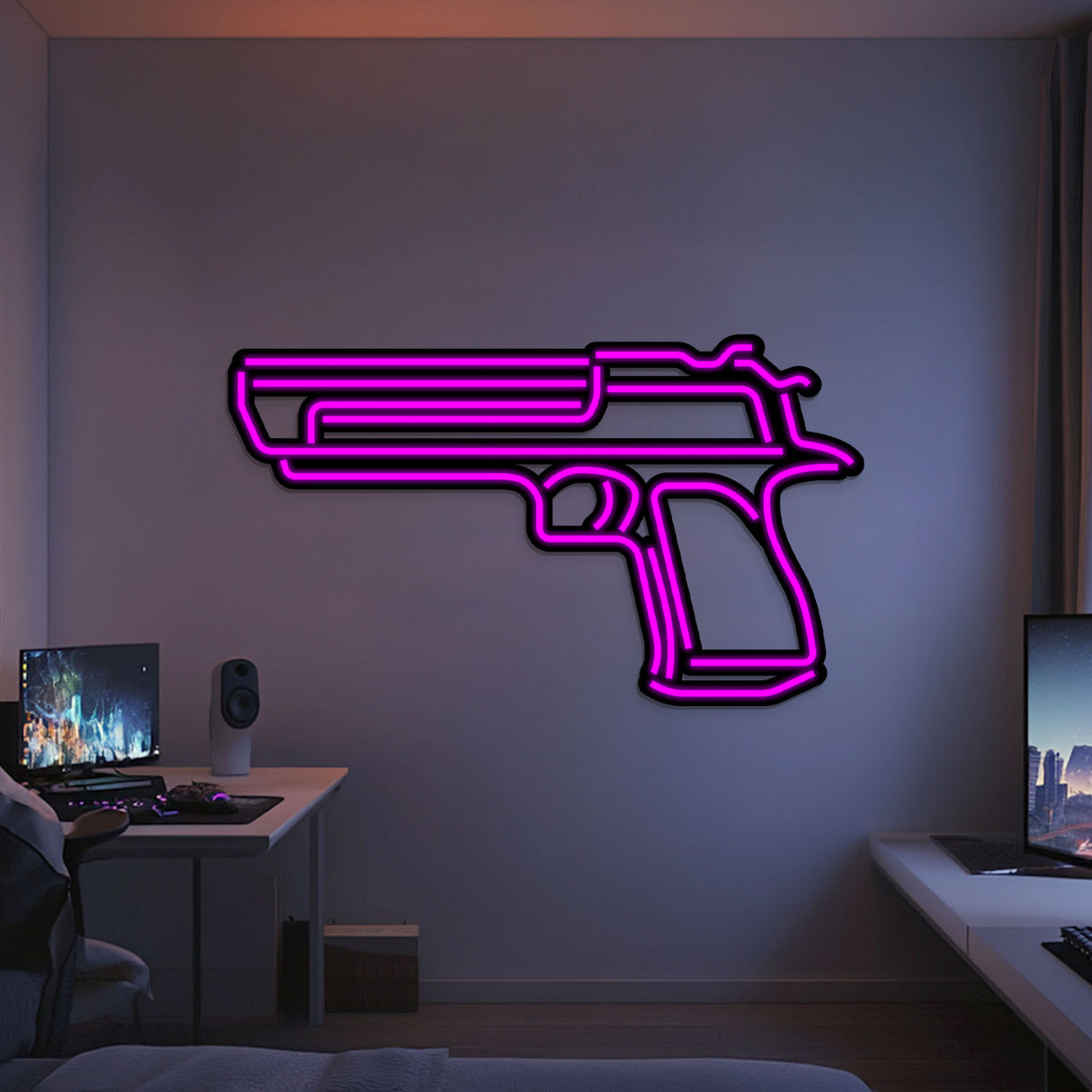 Desert Eagle Metal Neon Weapon Wall Art - NCN0066