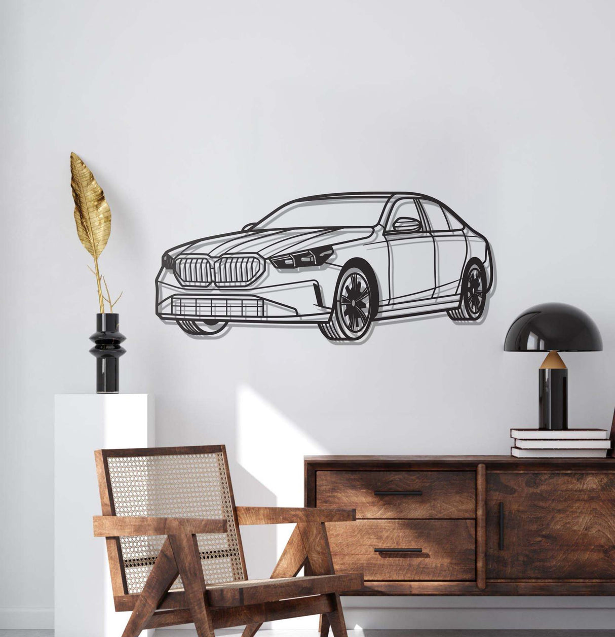 2024 530E Sedan Perspective Metal Car Wall Art - NC1223