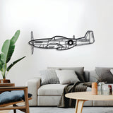 P-51 Mustang Metal Aircraft Wall Art - NCP0111