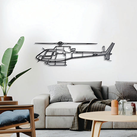 AS‑350 B3 ASTAR silhouette — sleek metal design with floating mount, ideal for hangar or office