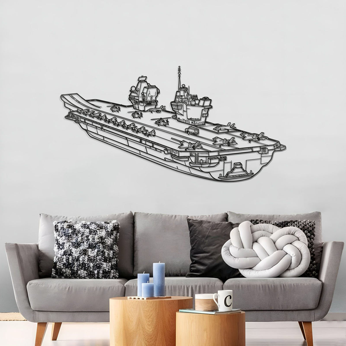 HMS Queen Elizabeth Metal Aircraft Carrier Wall Art - NCP0671