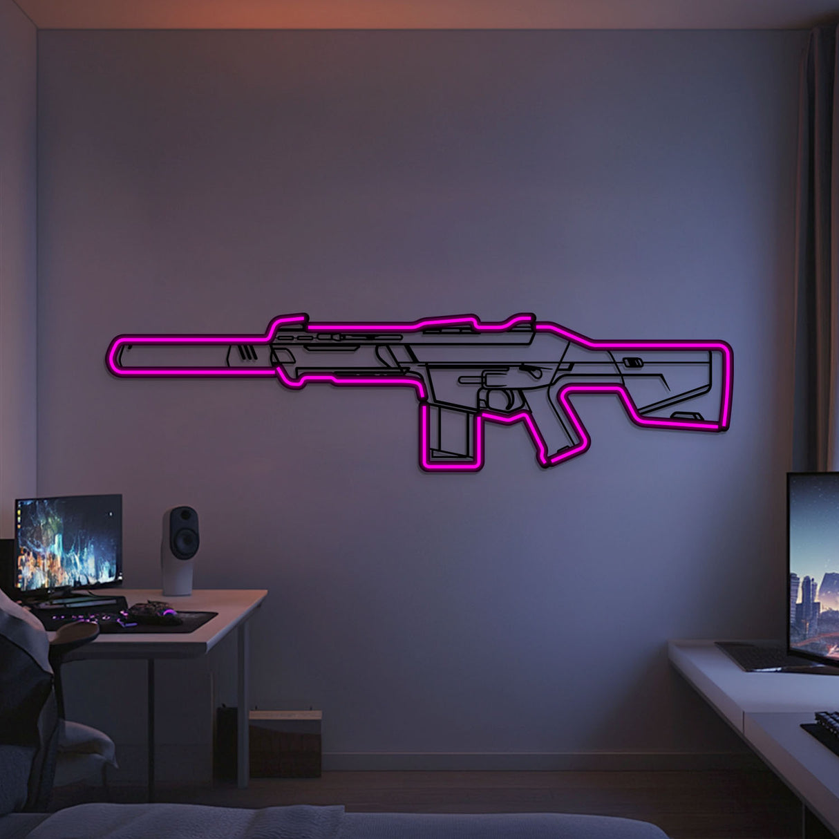 Phantom Metal Neon Weapon Wall Art - NCN0070