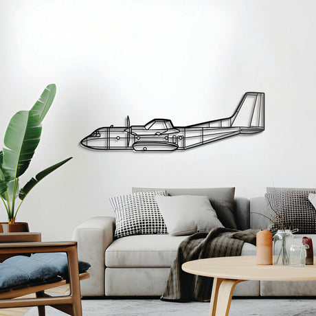 C-160 silhouette cut from 2 mm matte black laser-cut steel with subtle 3D elevation