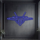 F-22 Raptor Angle Metal Neon Aircraft Wall Art - NCN0039