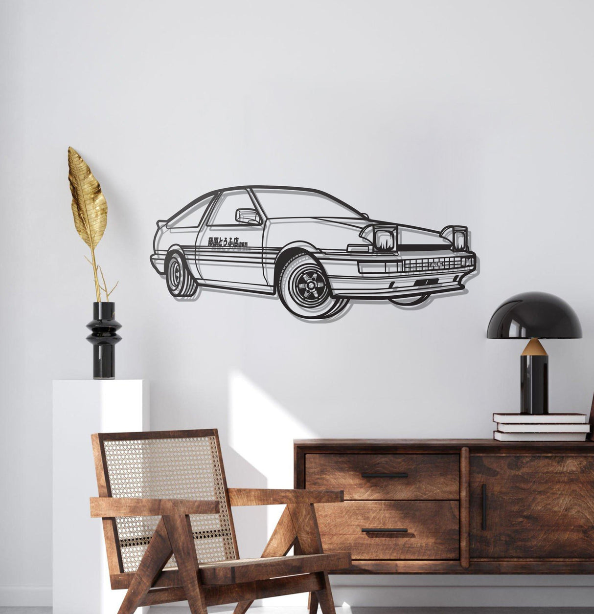 Corolla AE86 Perspective Metal Car Wall Art - NC1124