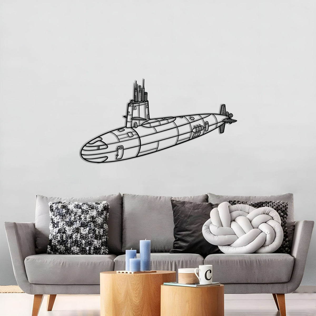 Skipjack Class Metal Submarine Wall Art - NCP0670