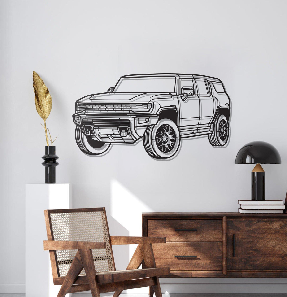 Hummer Perspective Metal Car Wall Art - NC1210