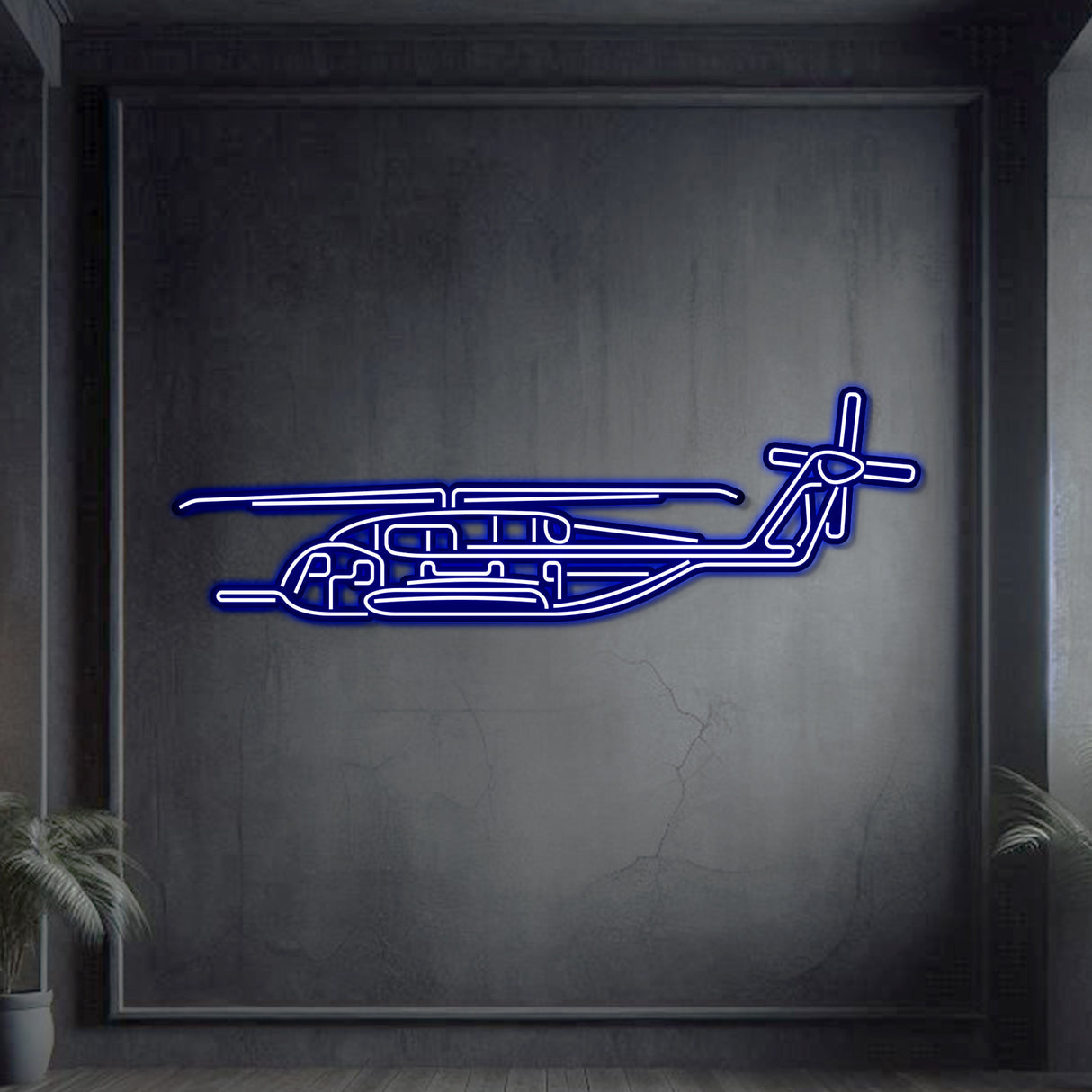 CH-53E Super Stallion Metal Neon Aircraft Wall Art - NCN0022