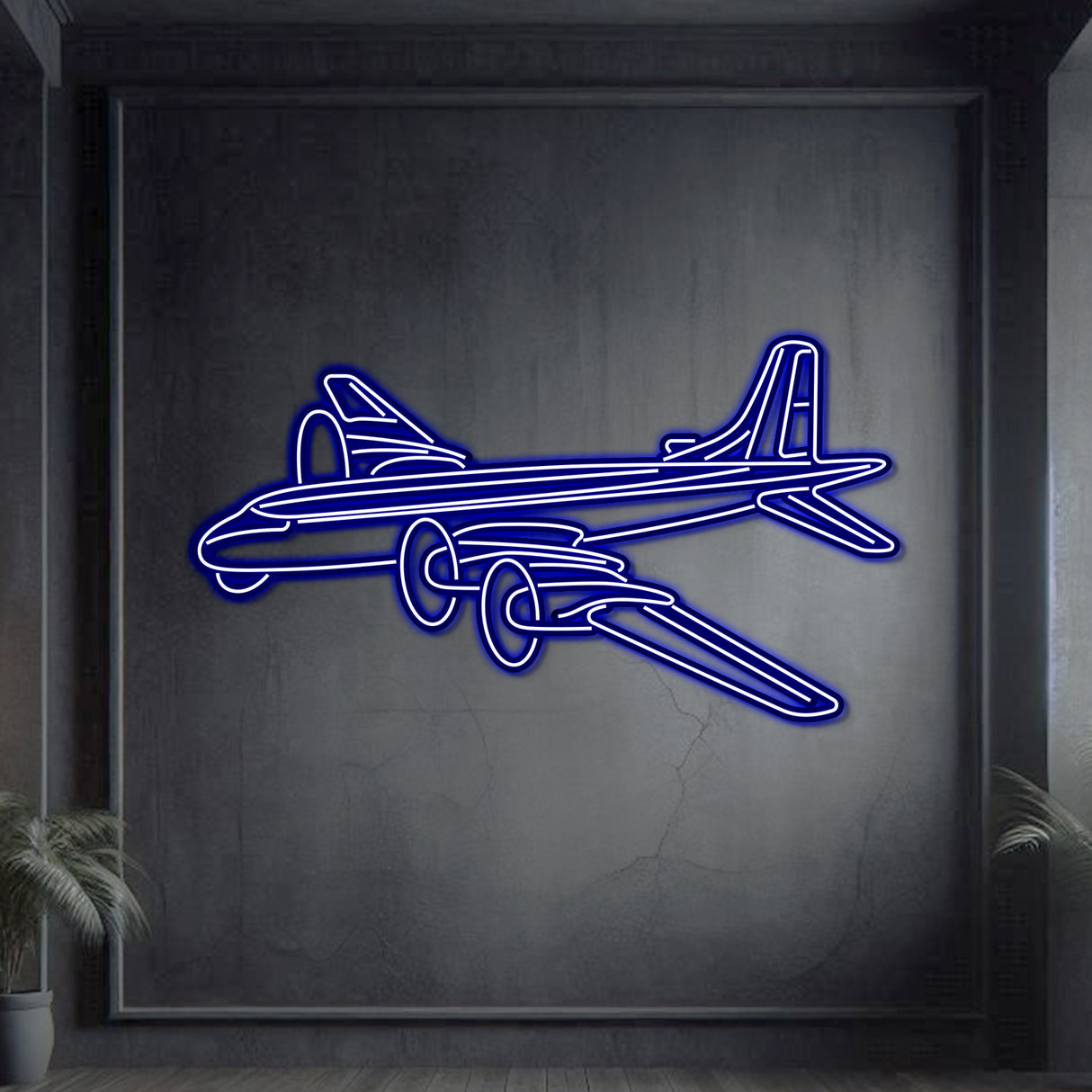 CP-107 Argus Angle Metal Neon Aircraft Wall Art - NCN0026