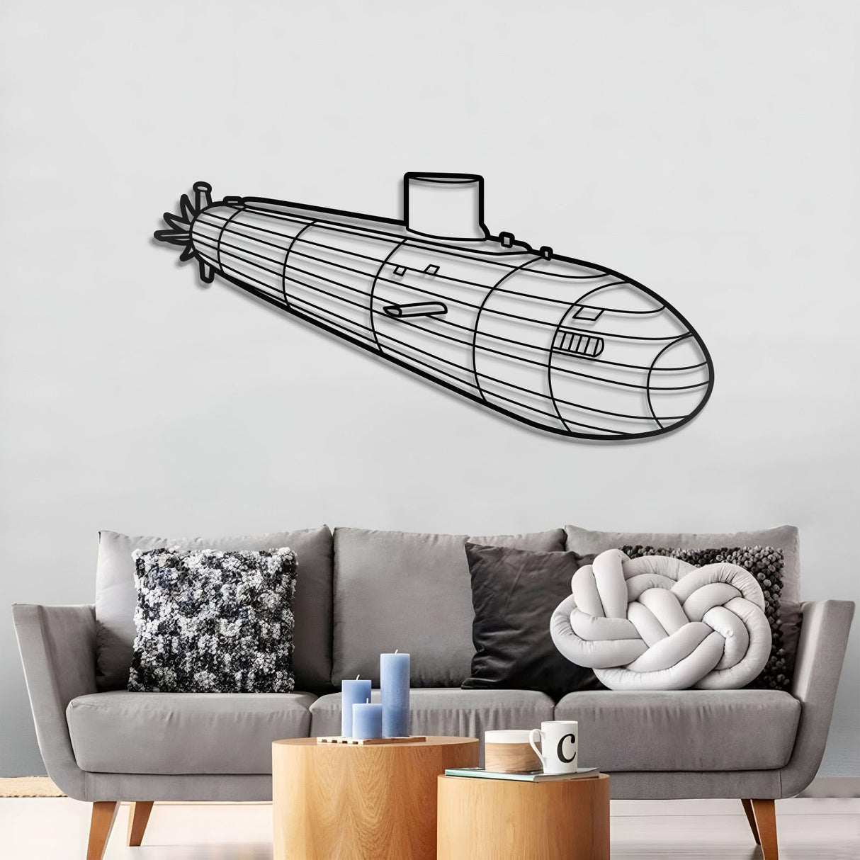 Seawolf Class Metal Submarine Wall Art - NCP0647