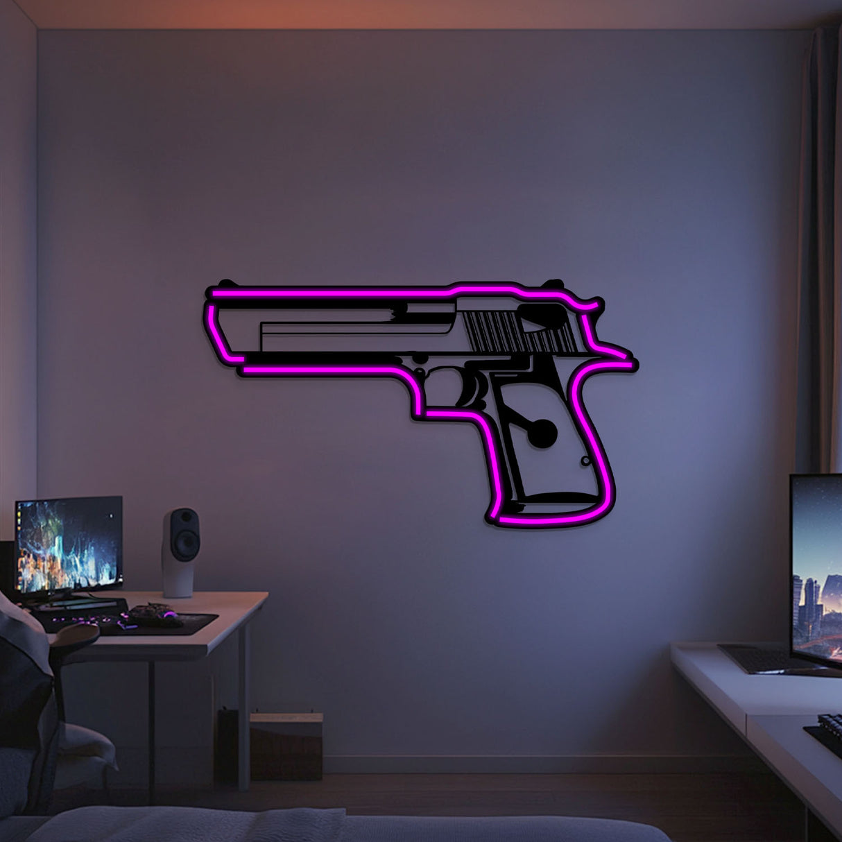Desert Eagle Metal Neon Weapon Wall Art - NCN0066