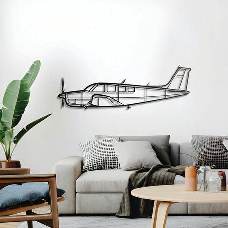 Bonanza A36 metal aircraft silhouette — ready-to-hang aviation design with floating appearance