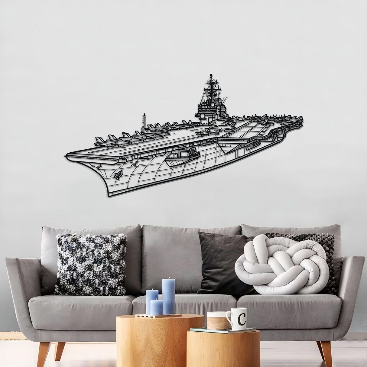 USS Kitty Hawk Metal Aircraft Carrier Wall Art - NCP0673