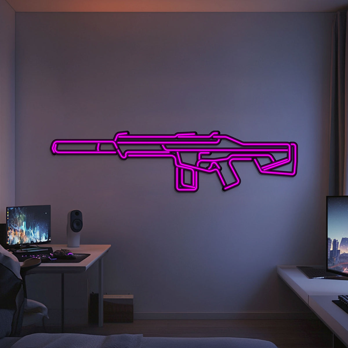Phantom Metal Neon Weapon Wall Art - NCN0070