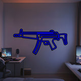 MP5 Metal Neon Weapon Wall Art - NCN0067