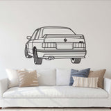 E30 Back View Perspective Metal Car Wall Art - NC1225