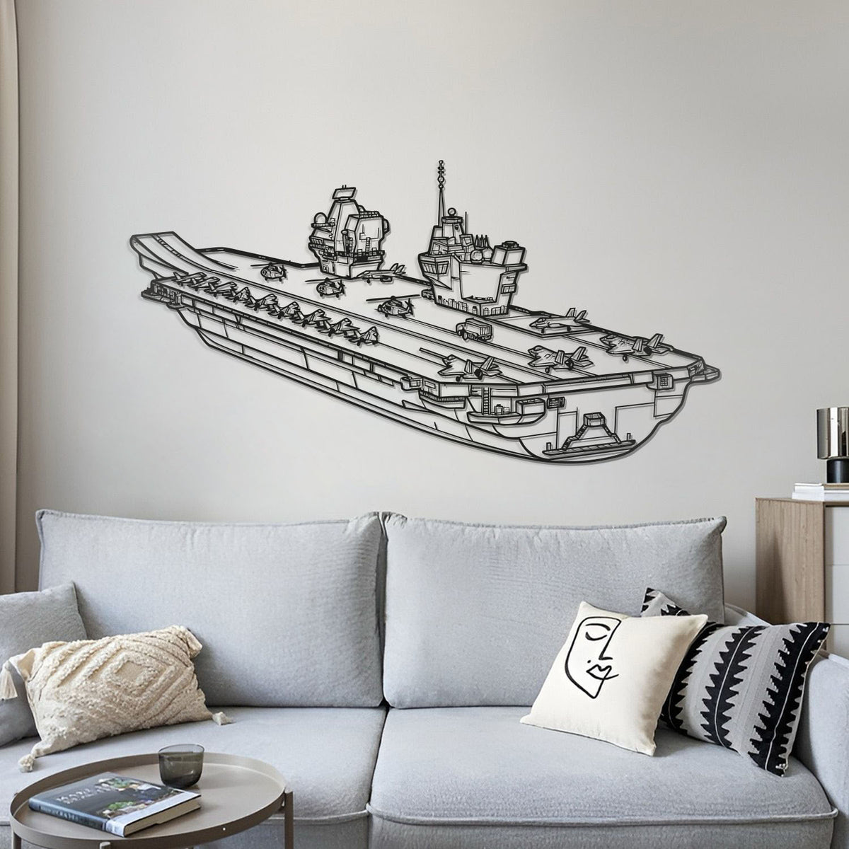 HMS Queen Elizabeth Metal Aircraft Carrier Wall Art - NCP0671