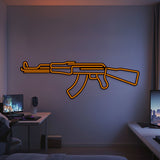 AK-47 Metal Neon Weapon Wall Art - NCN0061