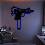 Uzi Metal Neon Weapon Wall Art - NCN0064