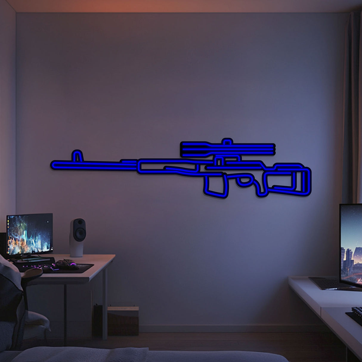 Dragunov Metal Neon Weapon Wall Art - NCN0068