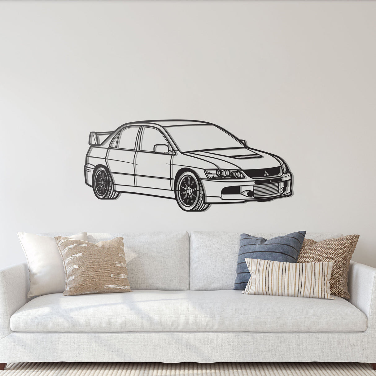 Lancer Evo IX Perspective Metal Car Wall Art - NC1131