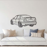 E36 M3 Back View Perspective Metal Car Wall Art - NC1226