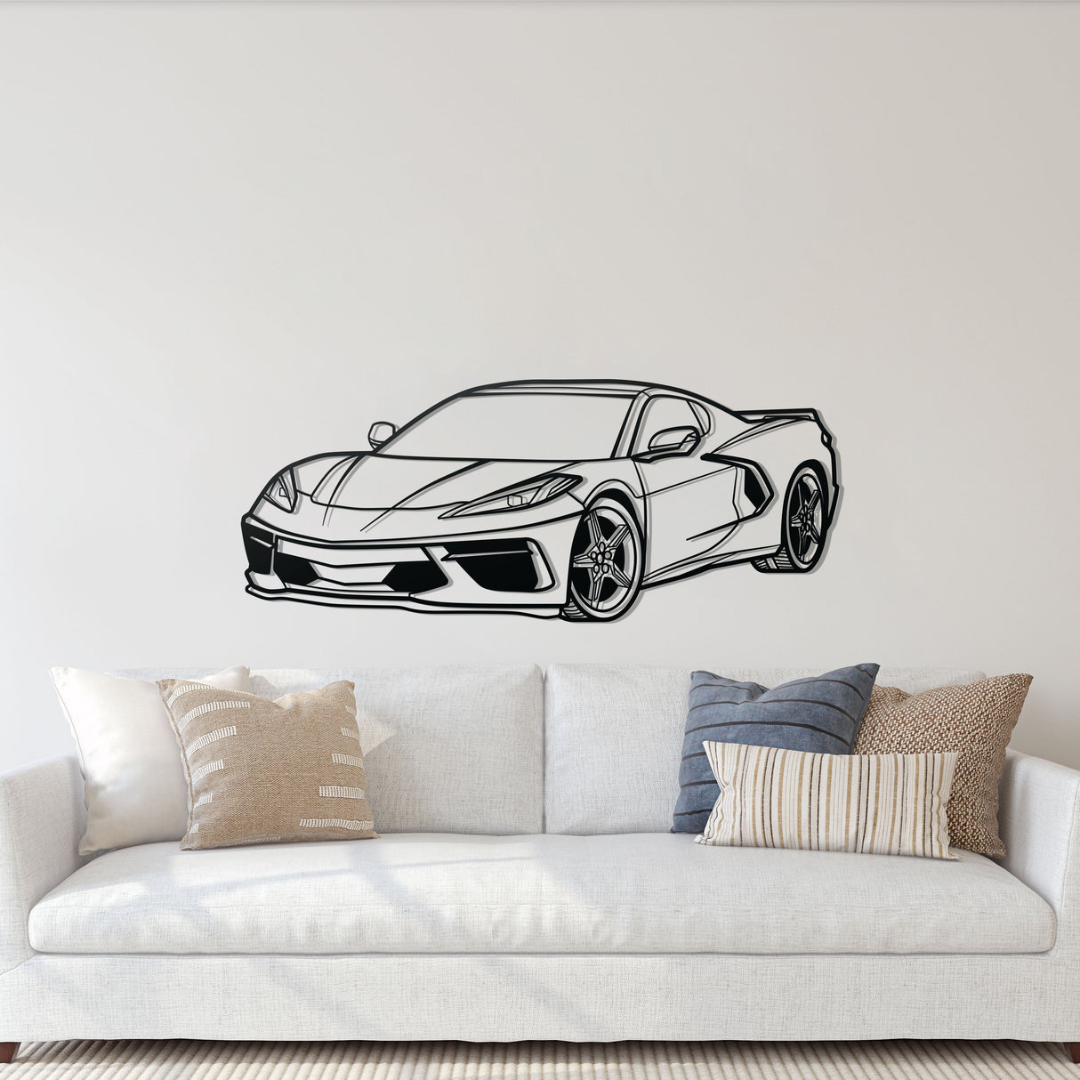 Corvette C8 Perspective Metal Car Wall Art - NC1125