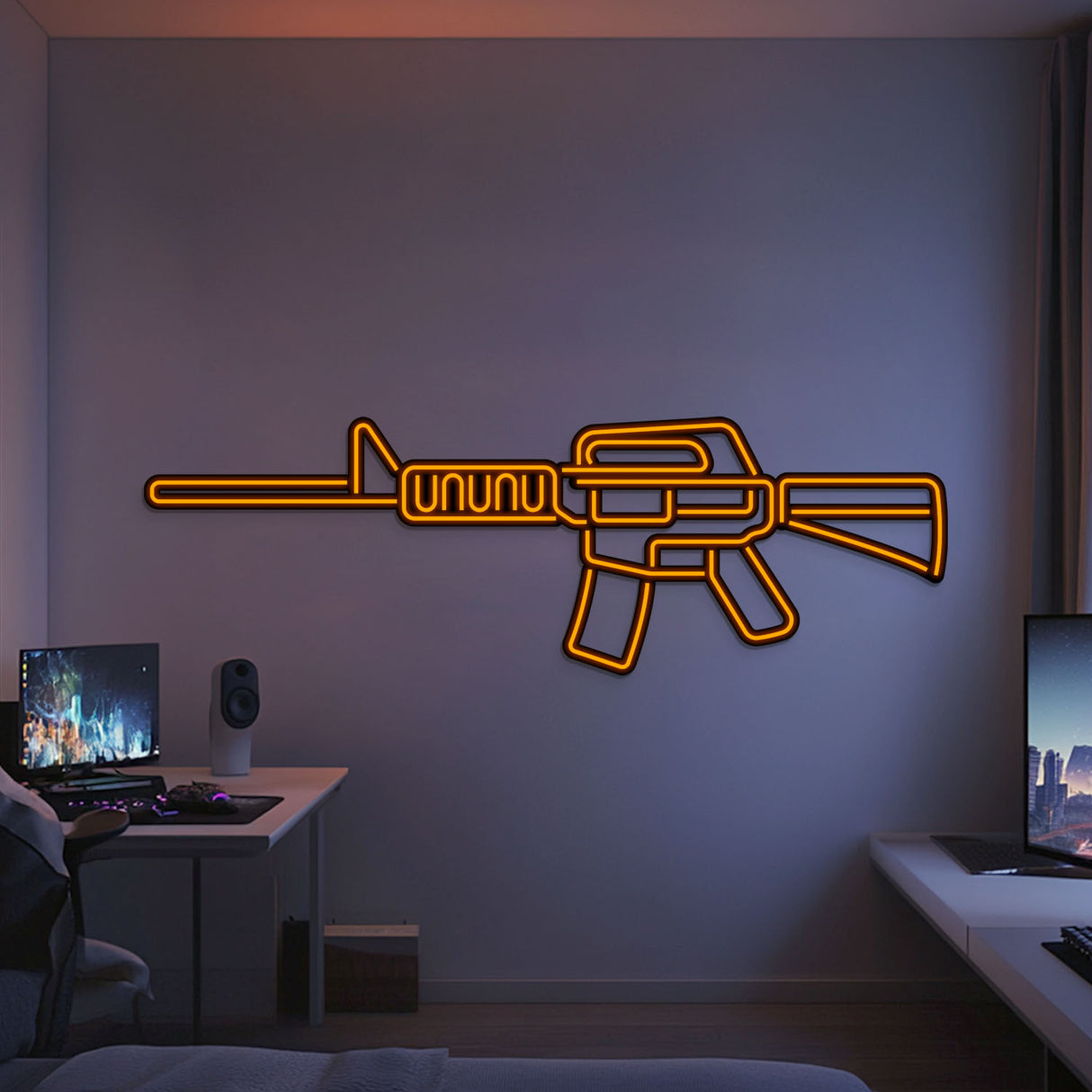M4A1 Metal Neon Weapon Wall Art - NCN0062