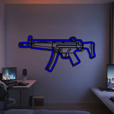 MP5 Metal Neon Weapon Wall Art - NCN0067