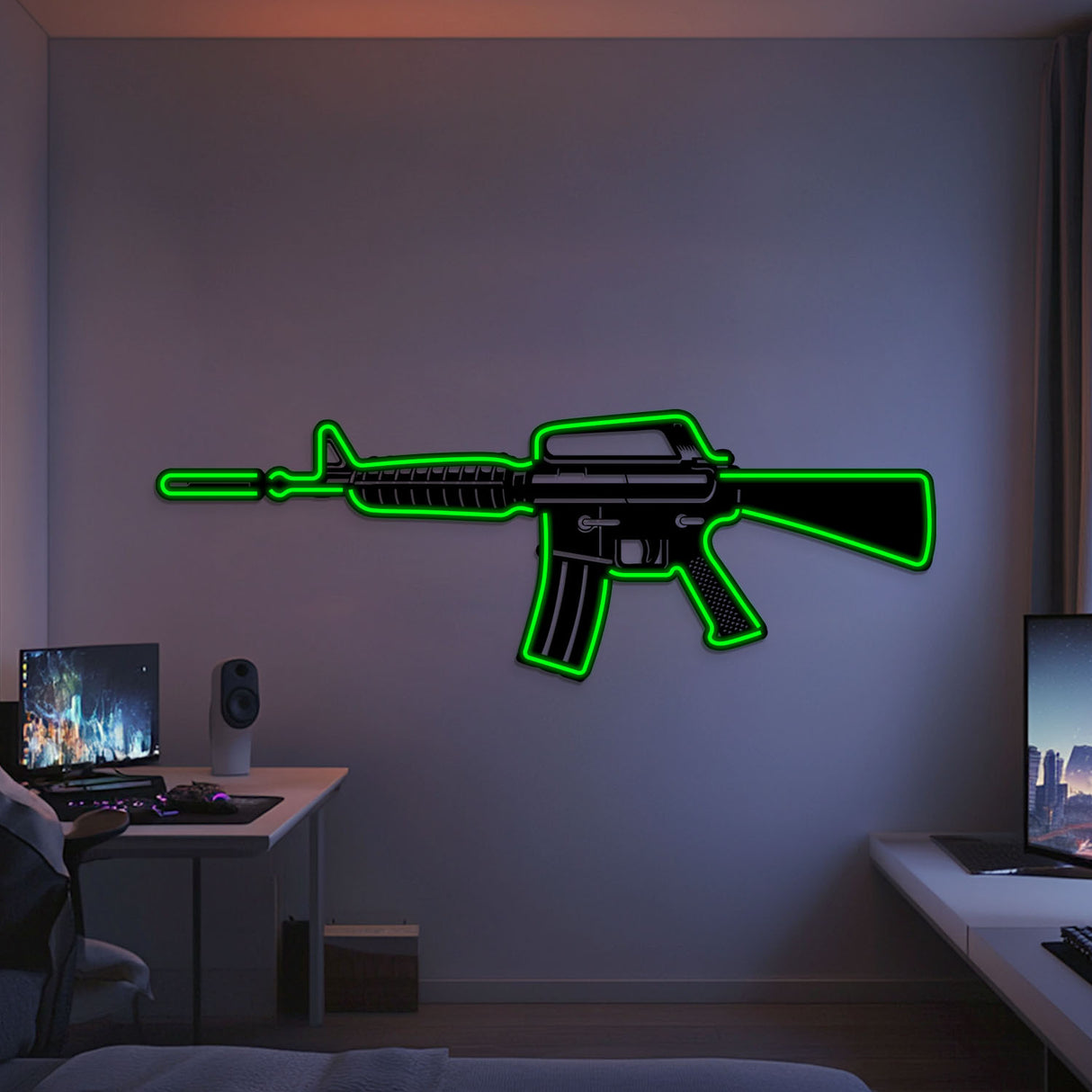 M4A1 Metal Neon Weapon Wall Art - NCN0062