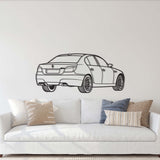 E60 Back View Perspective Metal Car Wall Art - NC1228