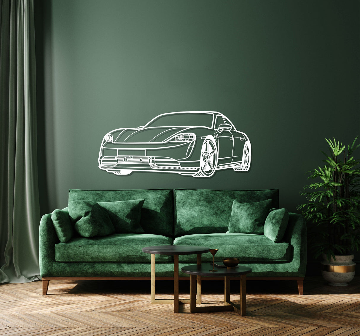 Taycan Perspective Metal Car Wall Art - NC1133