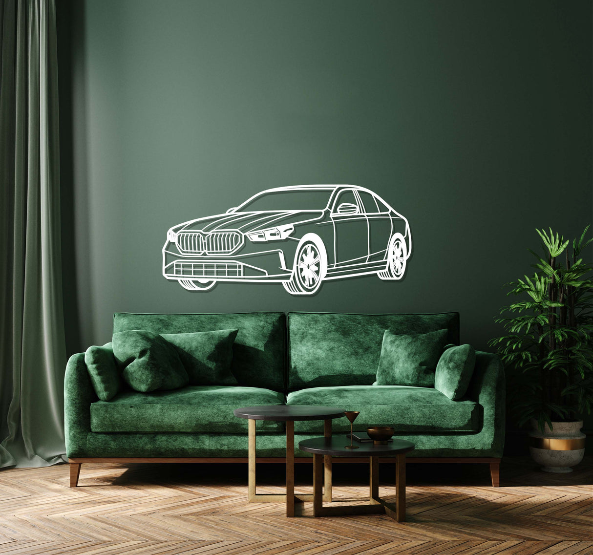 2024 530E Sedan Perspective Metal Car Wall Art - NC1223