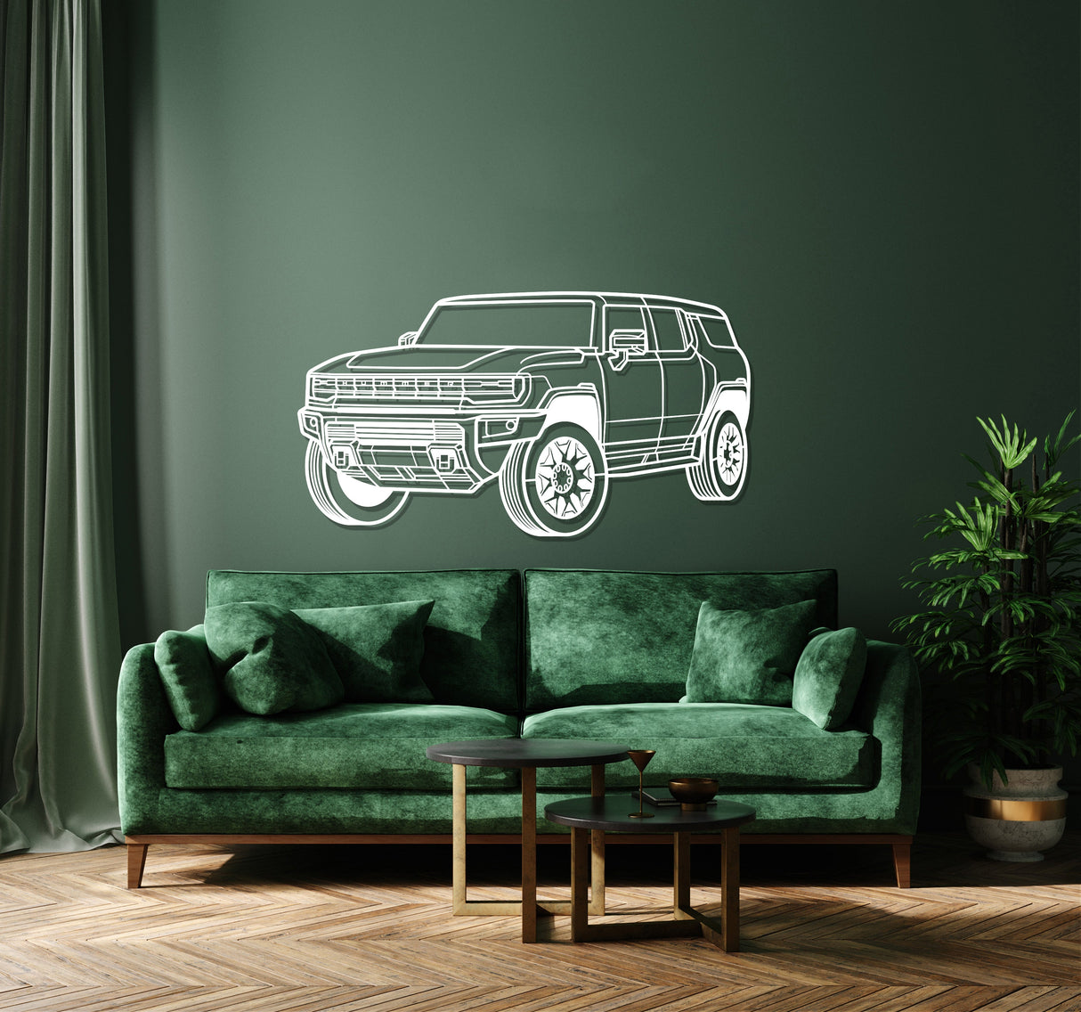 Hummer Perspective Metal Car Wall Art - NC1210