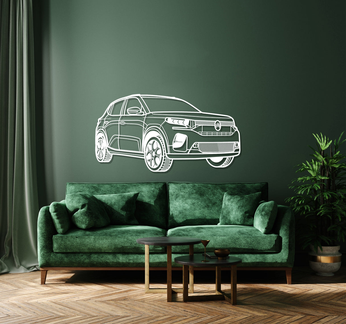 E C3 Perspective Metal Car Wall Art - NC1217