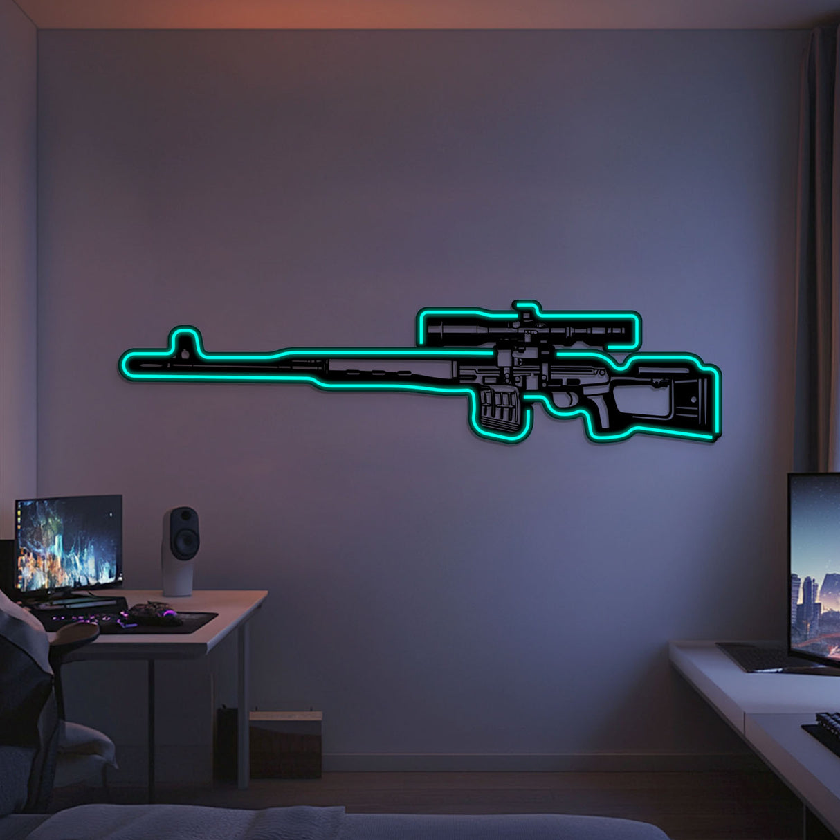 Dragunov Metal Neon Weapon Wall Art - NCN0068