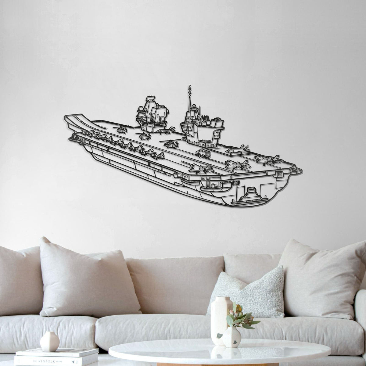 HMS Queen Elizabeth Metal Aircraft Carrier Wall Art - NCP0671