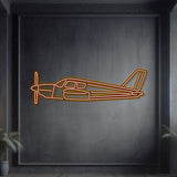 PA-28 Cherokee Metal Neon Aircraft Wall Art - NCN0056