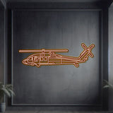 UH-60 Black Hawk Metal Neon Aircraft Wall Art - NCN0067