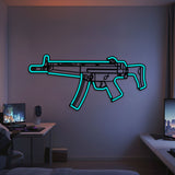 MP5 Metal Neon Weapon Wall Art - NCN0067