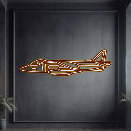 Harrier GR7 Metal Neon Aircraft Wall Art - NCN0049