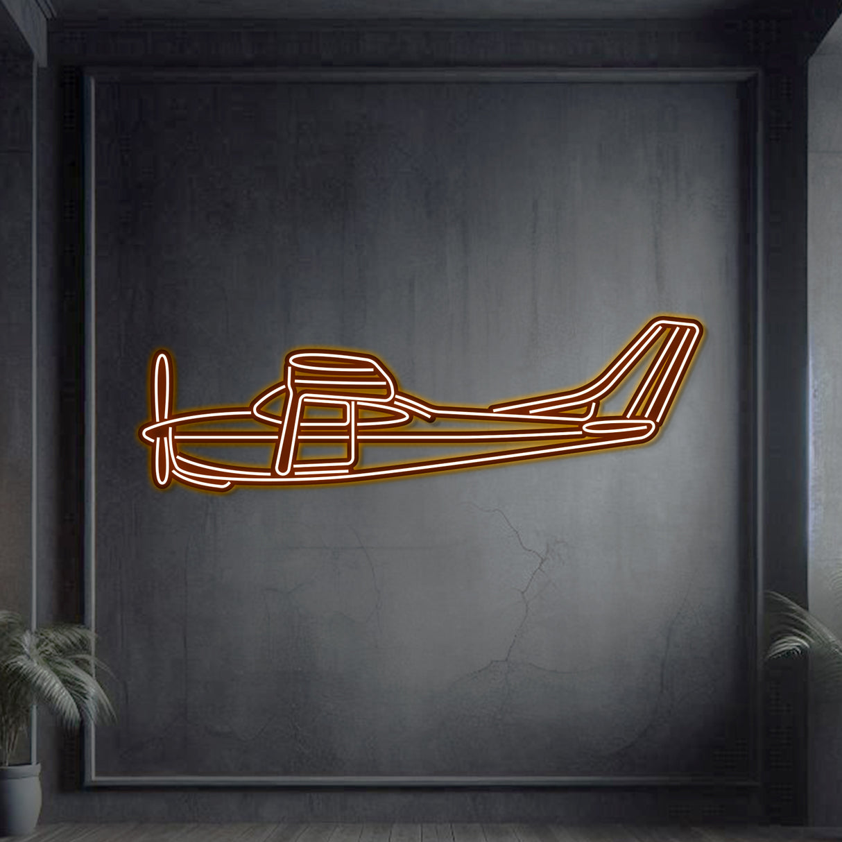 R182 Metal Neon Aircraft Wall Art - NCN0059