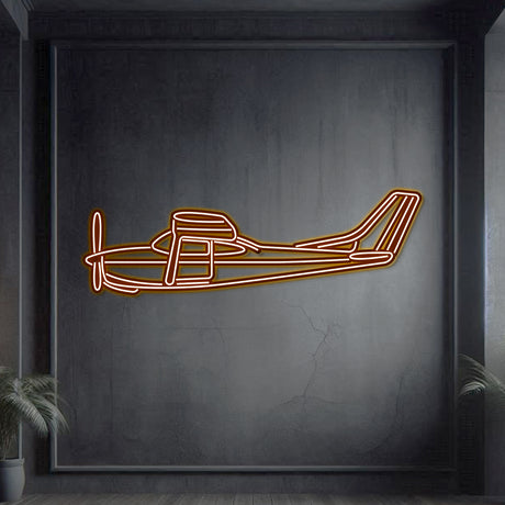 R182 Metal Neon Aircraft Wall Art - NCN0059