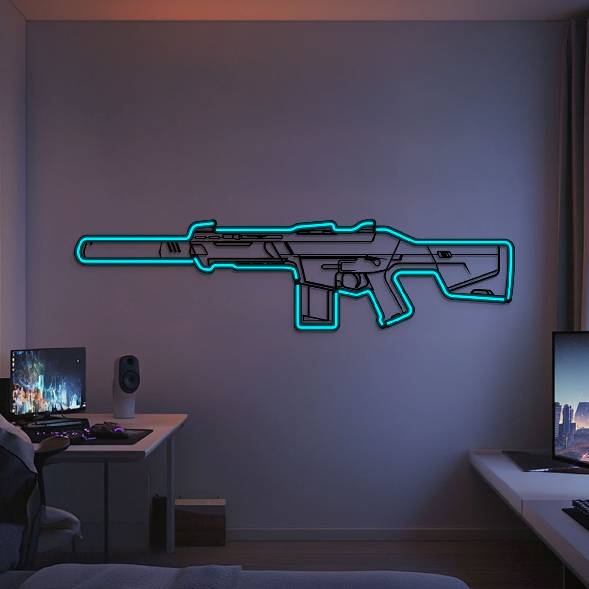 Phantom Metal Neon Weapon Wall Art - NCN0070