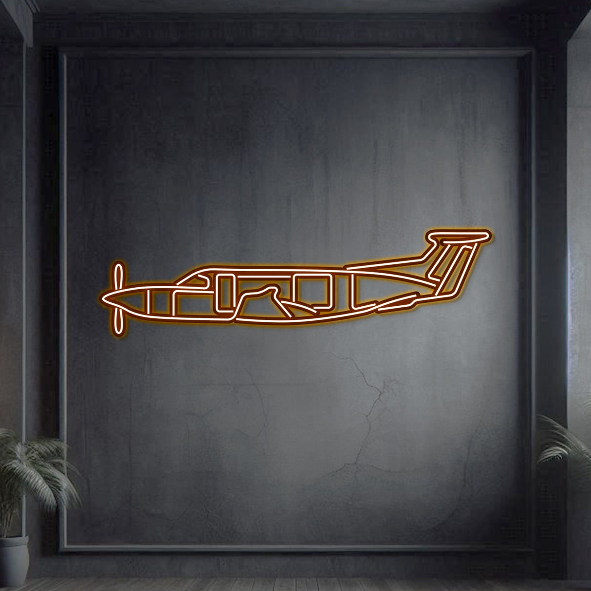 PC-12 Metal Neon Aircraft Wall Art - NCN0058