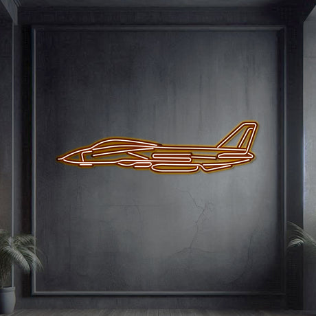 F-14 Tomcat Metal Neon Aircraft Wall Art - NCN0036