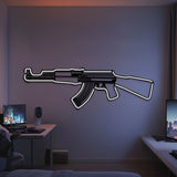 AK-47 Metal Neon Weapon Wall Art - NCN0061