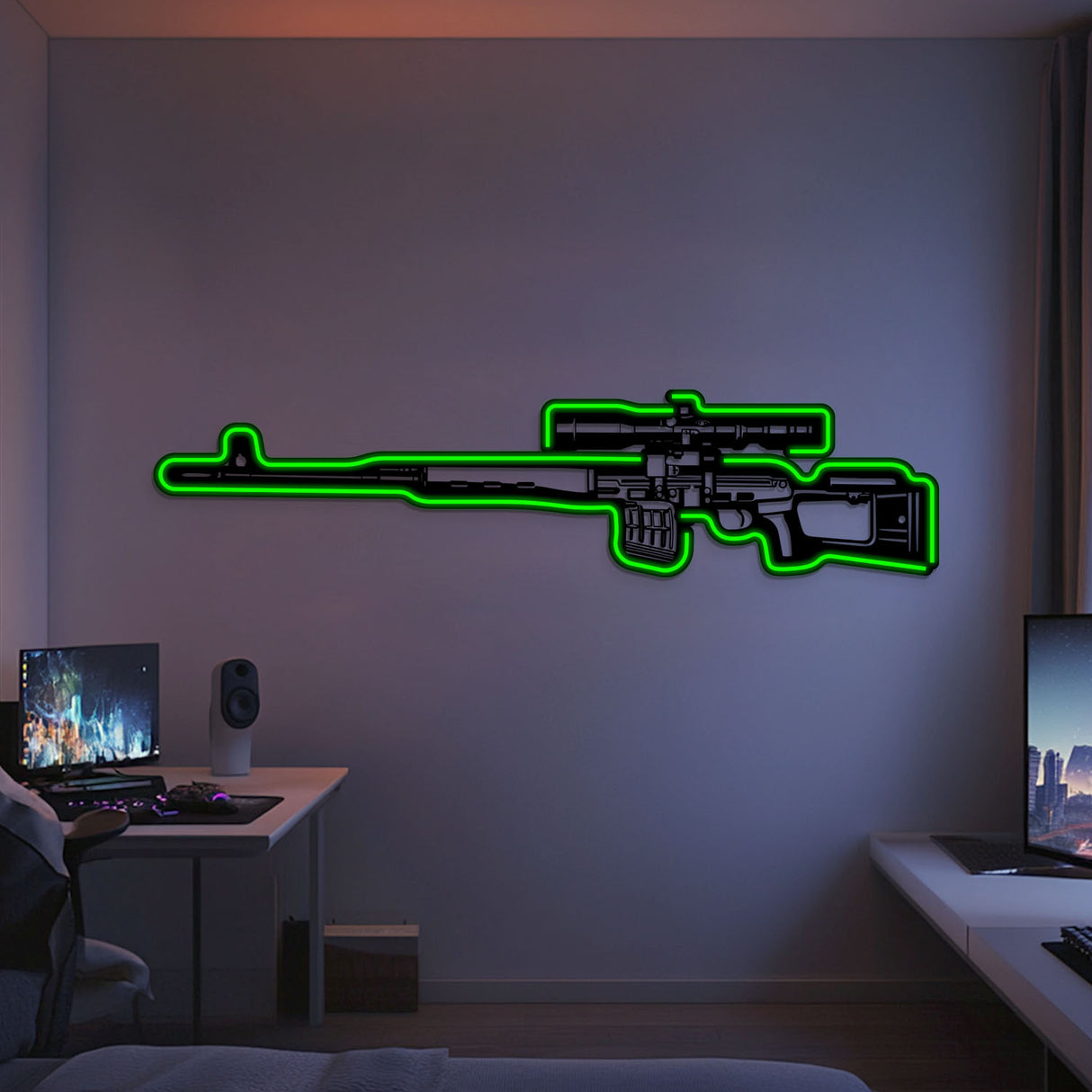 Dragunov Metal Neon Weapon Wall Art - NCN0068